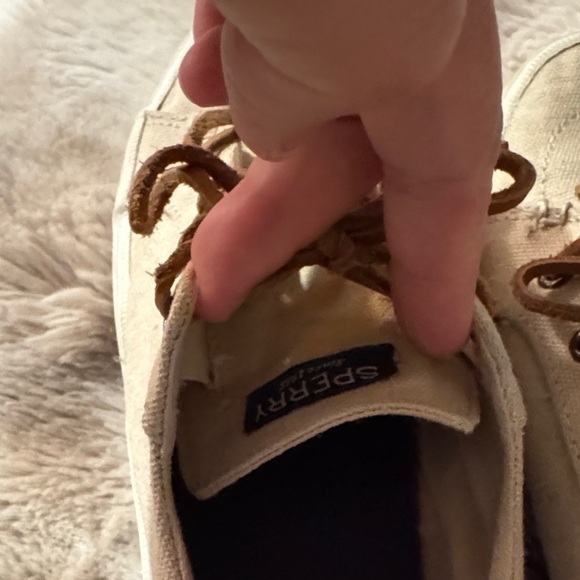 Sperry Beige Canvas Shoes with Brown Laces - Picture 10 of 10